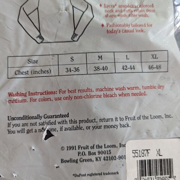 Fruit of the loom Men's gray turtleneck 90s vintage NIP‎ - Picture 6 of 11